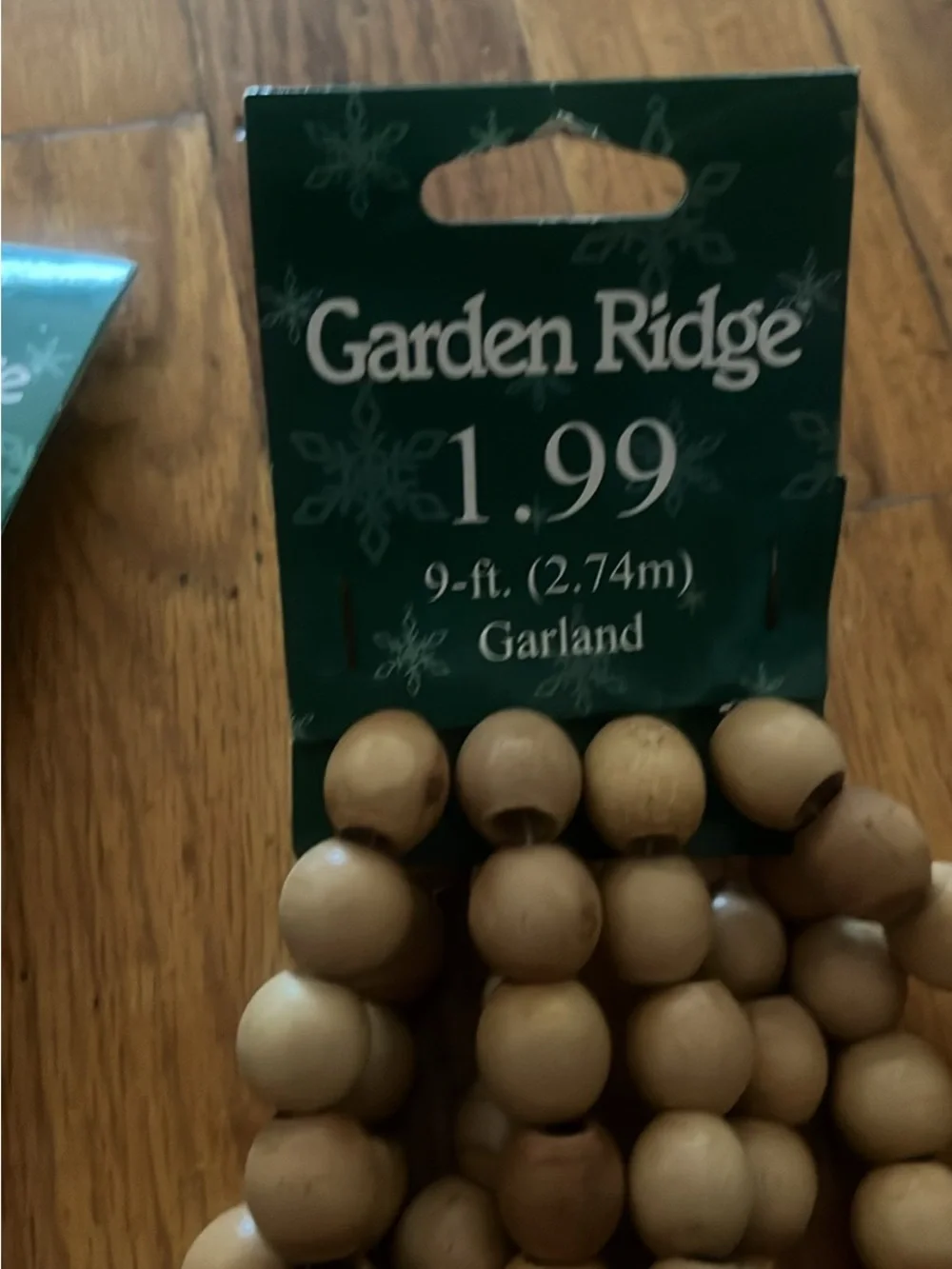 Natural Wood Bead Garland - Tan